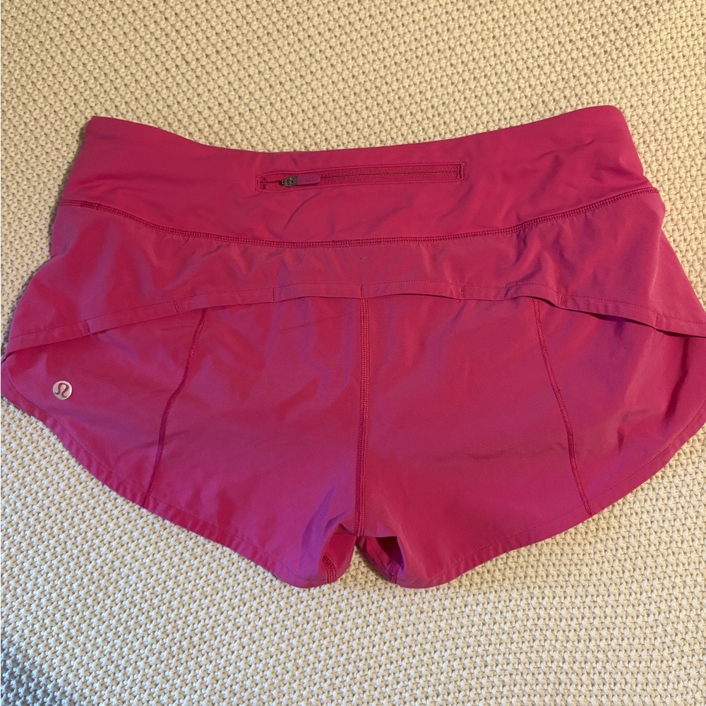Lululemon Athletica Pink Athletic Shorts with Ruffled Design
